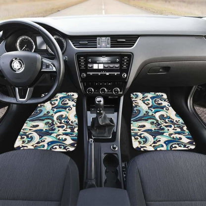 Japanese Wave Pattern Front And Back Car Mats 094201 - YourCarButBetter