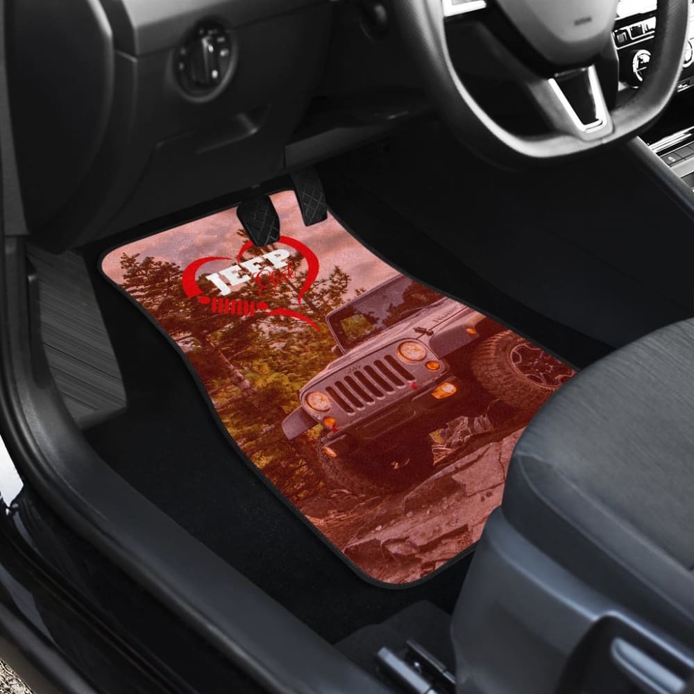 Jeep Girl Red Themed Car Floor Mats 211703 - YourCarButBetter