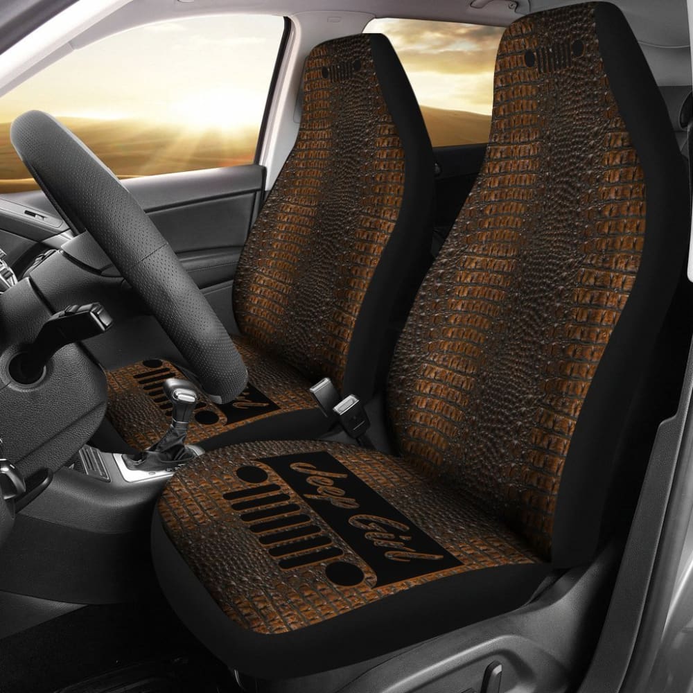 Jeep Girl Seat Cover - Alligator Dark Tan 101819 - YourCarButBetter