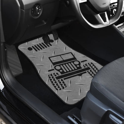 Jeep Grill Car Floor Mats Silvermetal 211101 - YourCarButBetter