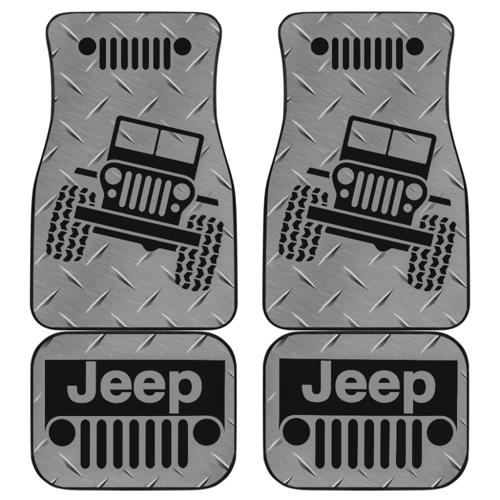 Jeep Grill Car Floor Mats Silvermetal 211101 - YourCarButBetter