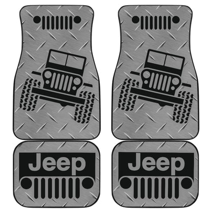 Jeep Grill Car Floor Mats Silvermetal 211101 - YourCarButBetter