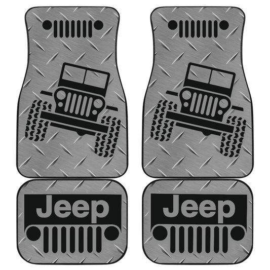 Jeep Grill Car Floor Mats Silvermetal 211101 - YourCarButBetter