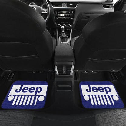 Jeep Grill Navy Blue Offroad Car Floor Mats 210501 - YourCarButBetter