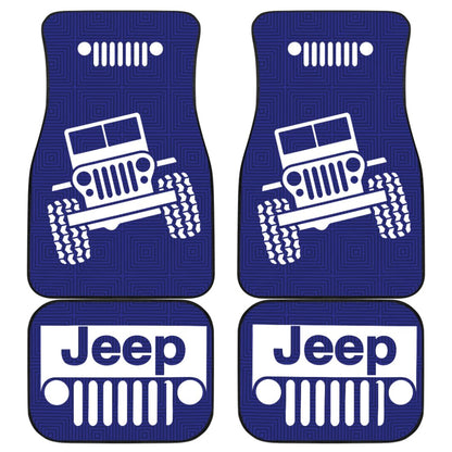 Jeep Grill Navy Blue Offroad Car Floor Mats 210501 - YourCarButBetter