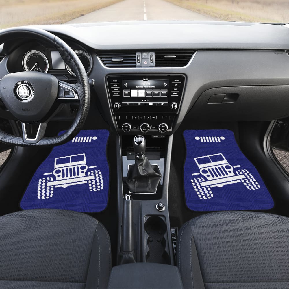 Jeep Grill Navy Blue Offroad Car Floor Mats 210501 - YourCarButBetter