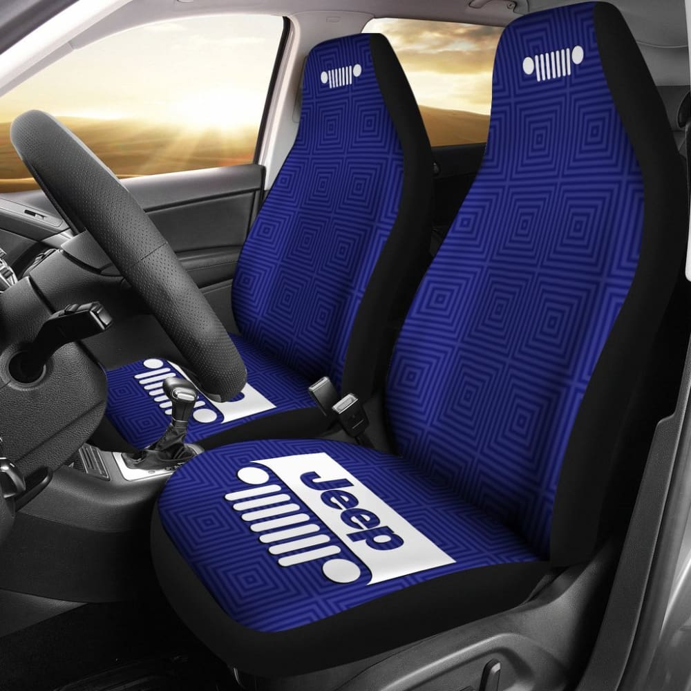 Jeep Grill - Navy Blue - White 101819 - YourCarButBetter