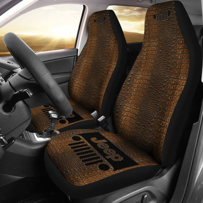 Jeep Grill Seat Cover - Alligator Dark Tan 101819 - YourCarButBetter