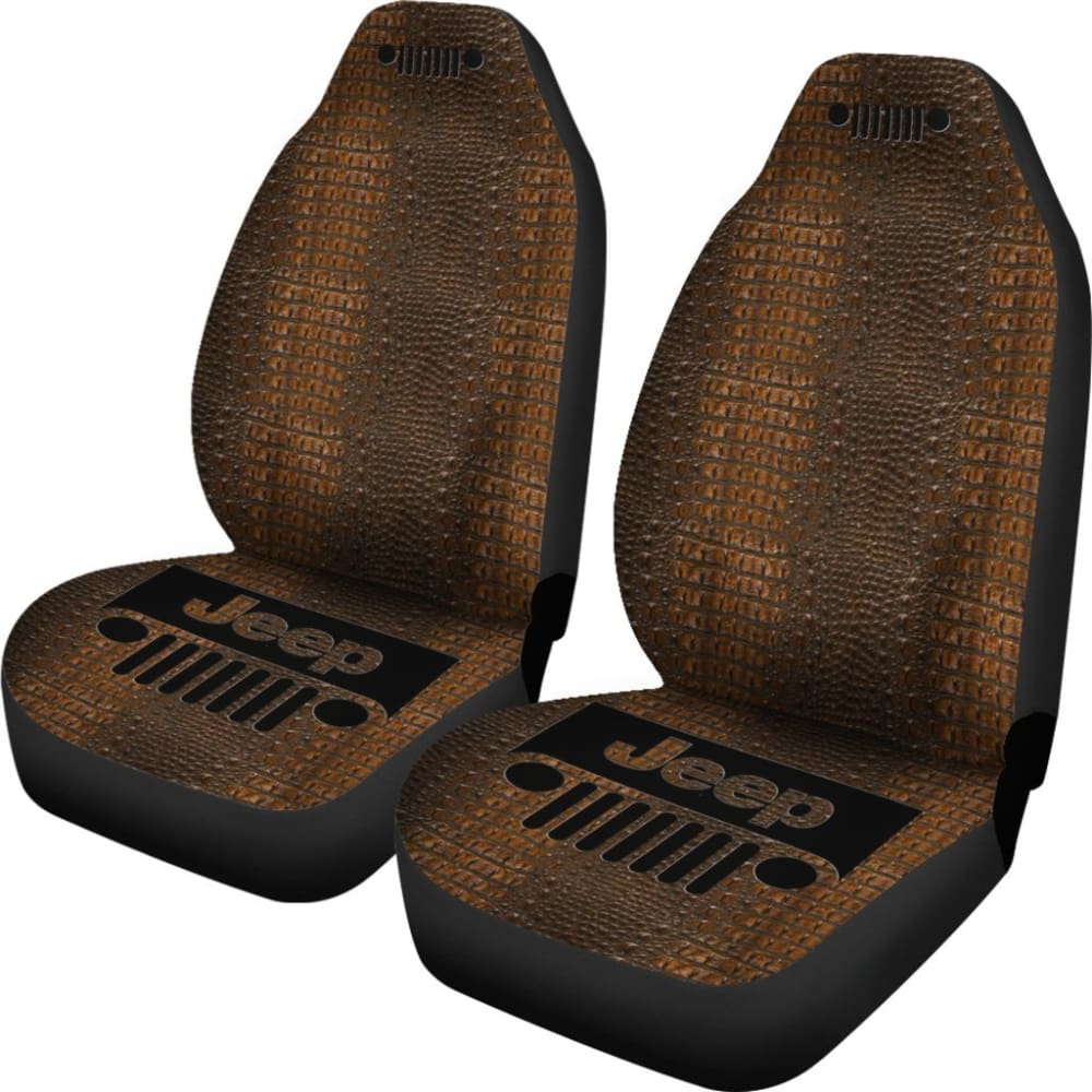 Jeep Grill Seat Cover - Alligator Dark Tan 101819 - YourCarButBetter