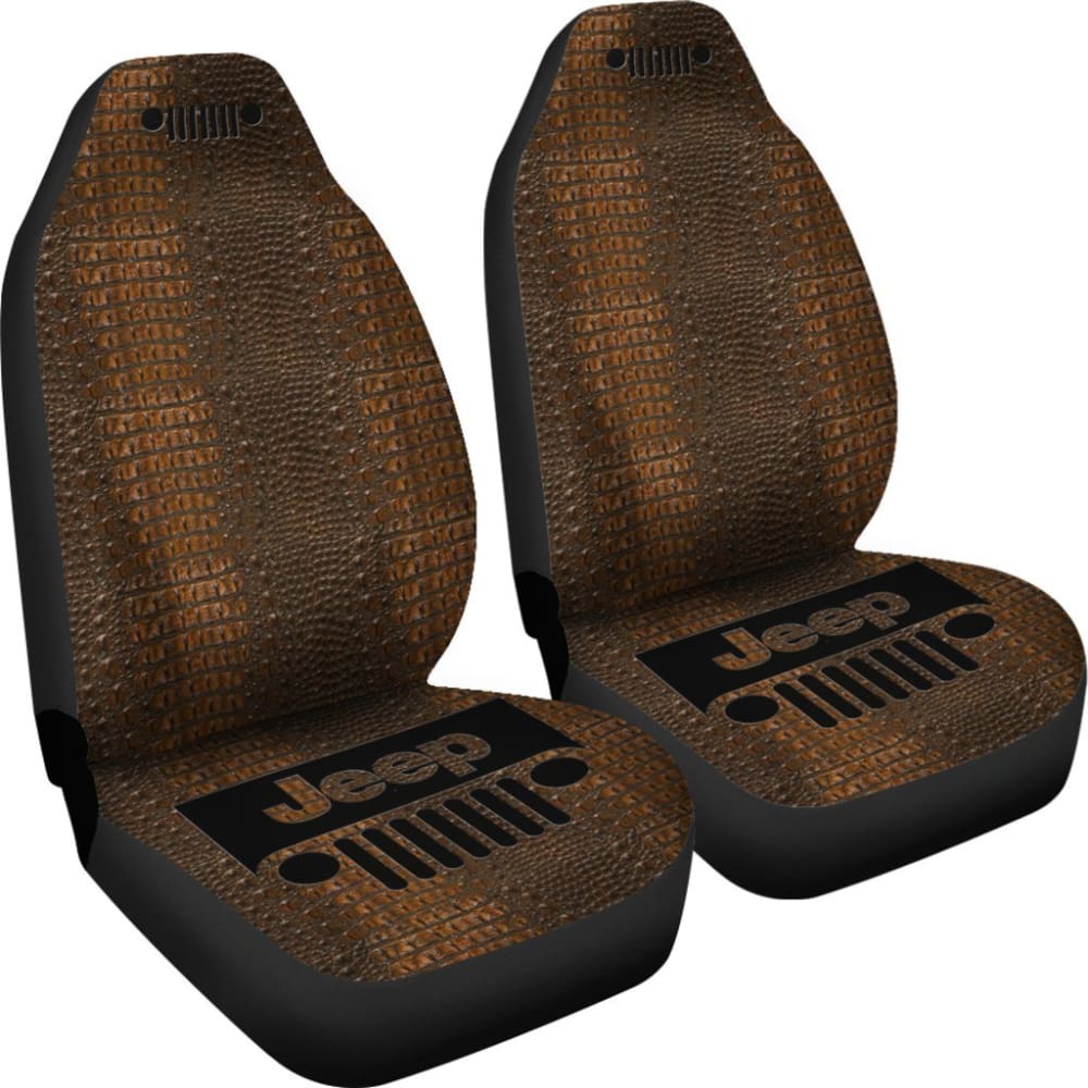 Jeep Grill Seat Cover - Alligator Dark Tan 101819 - YourCarButBetter