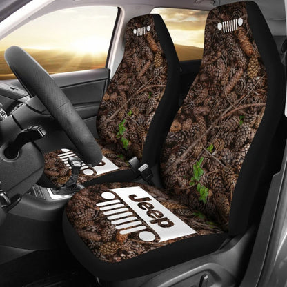 Jeep Grill Seat Cover - Pine Cones 101819 - YourCarButBetter