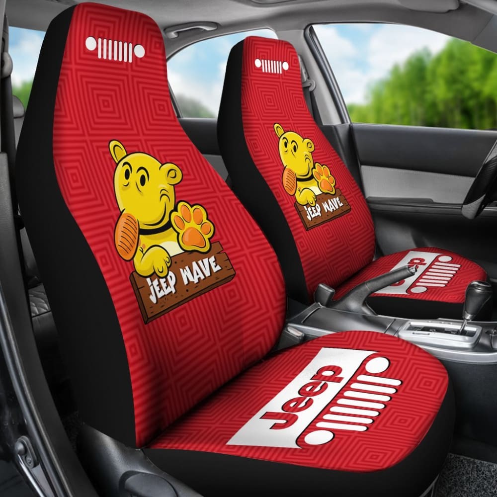 Jeep Grill Seat Covers-Eugene The Jeep-Red 101819 - YourCarButBetter