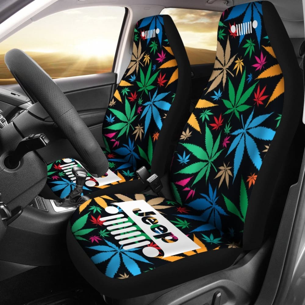 Jeep Grill Seat Covers-Happy Leaves 101819 - YourCarButBetter