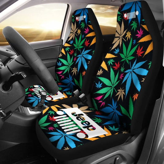 Jeep Grill Seat Covers-Happy Leaves 101819 - YourCarButBetter
