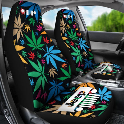 Jeep Grill Seat Covers-Happy Leaves 101819 - YourCarButBetter