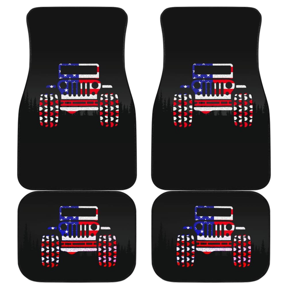 Jeep Mixed American Flag Car Floor Mats 210507 - YourCarButBetter