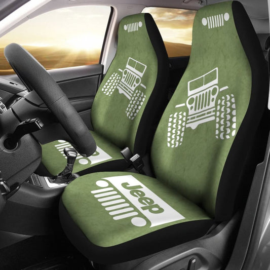 Jeep Offroad - Car Seat Cover Blue White Fiber1 Pattern 101819 - YourCarButBetter