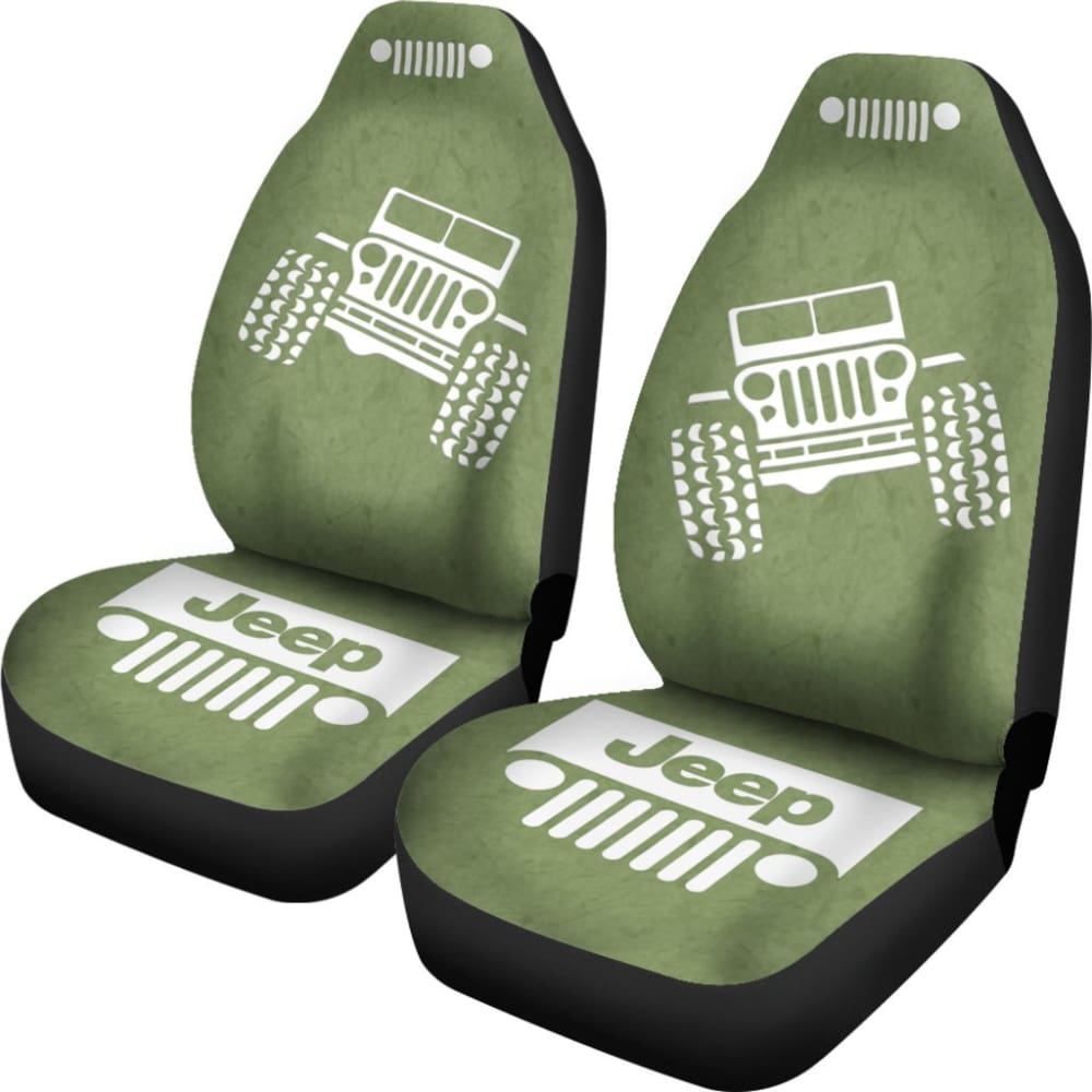 Jeep Offroad - Car Seat Cover Blue White Fiber1 Pattern 101819 - YourCarButBetter