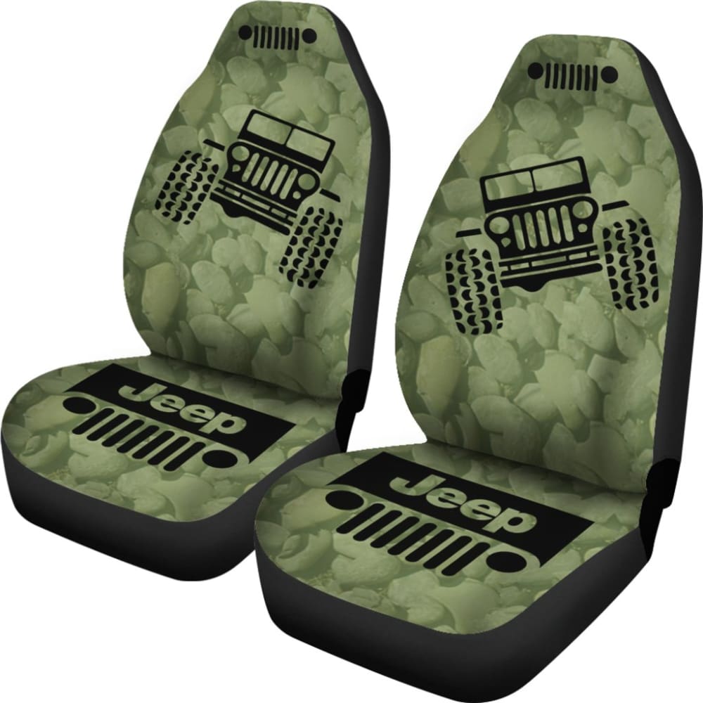 Jeep Offroad - Car Seat Cover Drabolive Black Stones 101819 - YourCarButBetter