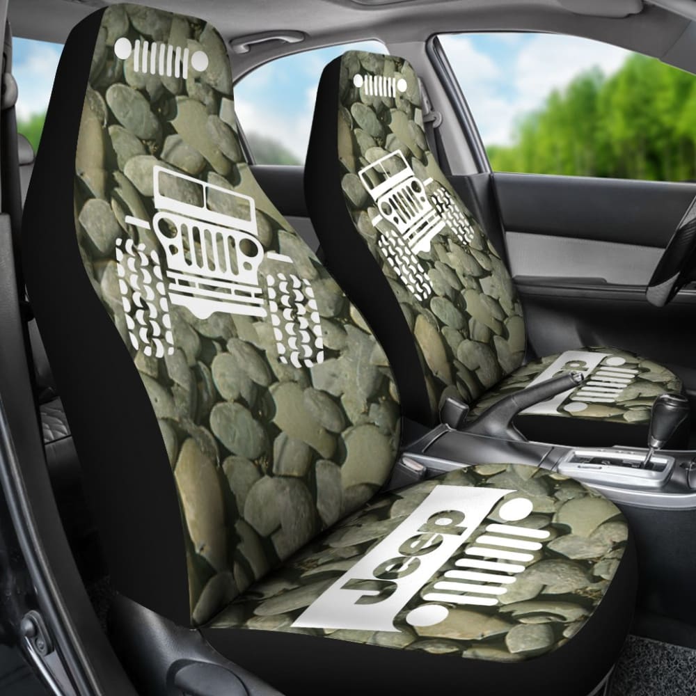 Jeep Offroad - Car Seat Cover Drabolive White Stones 2 101819 - YourCarButBetter