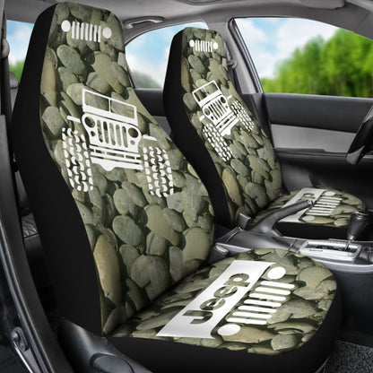 Jeep Offroad - Car Seat Cover Drabolive White Stones 2 101819 - YourCarButBetter