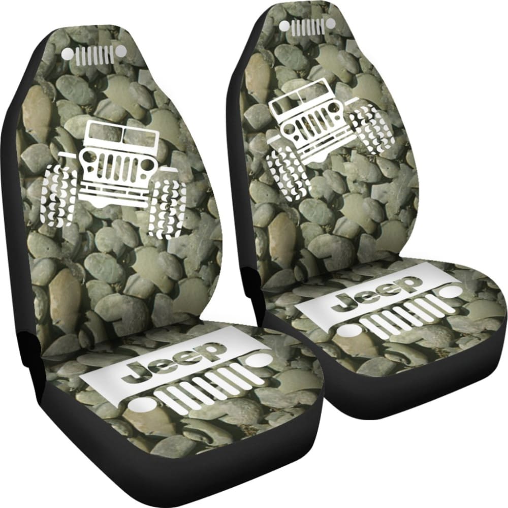 Jeep Offroad - Car Seat Cover Drabolive White Stones 2 101819 - YourCarButBetter