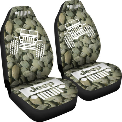 Jeep Offroad - Car Seat Cover Drabolive White Stones 2 101819 - YourCarButBetter