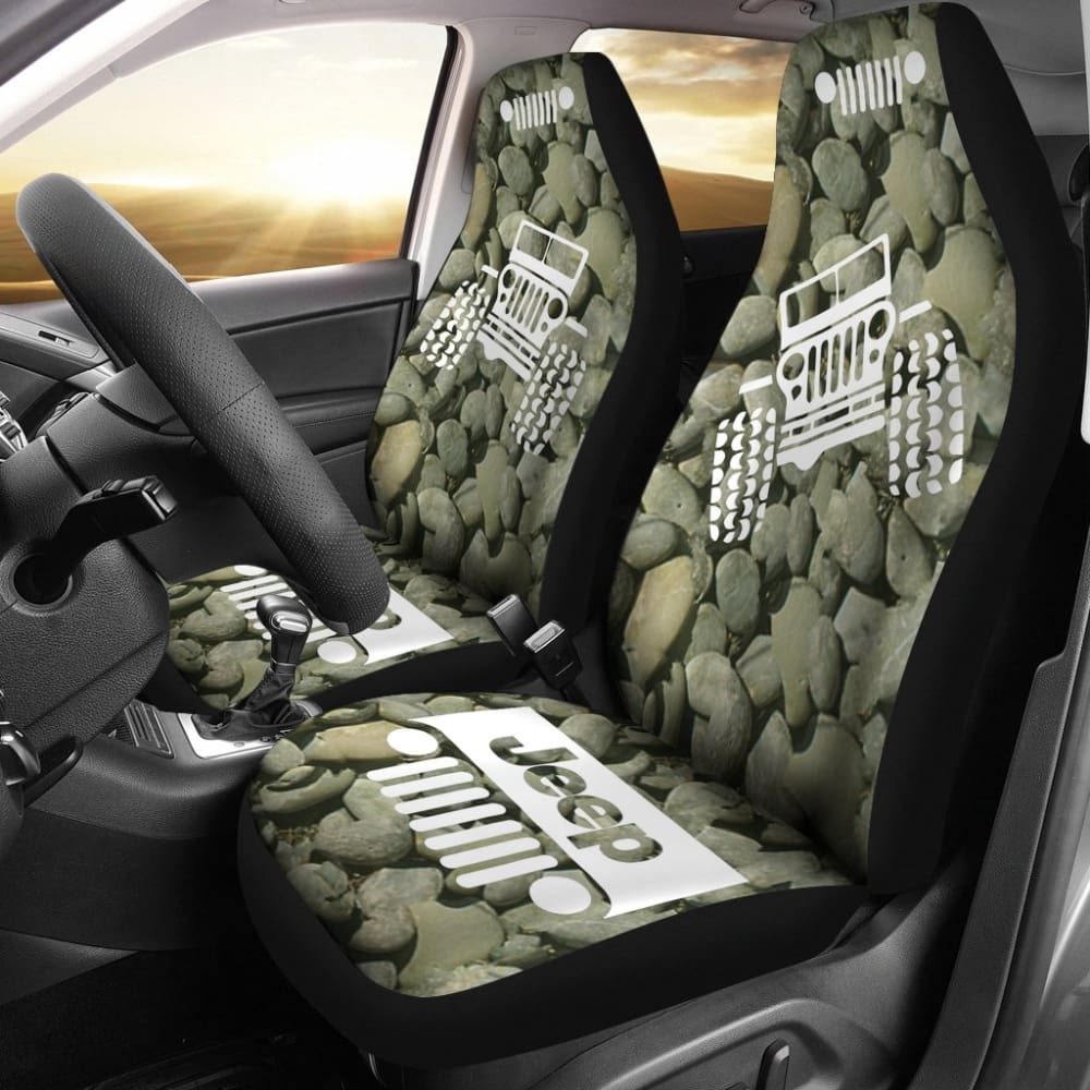 Jeep Offroad - Car Seat Cover Drabolive White Stones 2 101819 - YourCarButBetter
