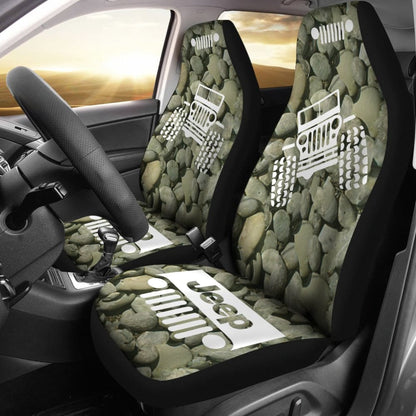 Jeep Offroad - Car Seat Cover Drabolive White Stones 2 101819 - YourCarButBetter