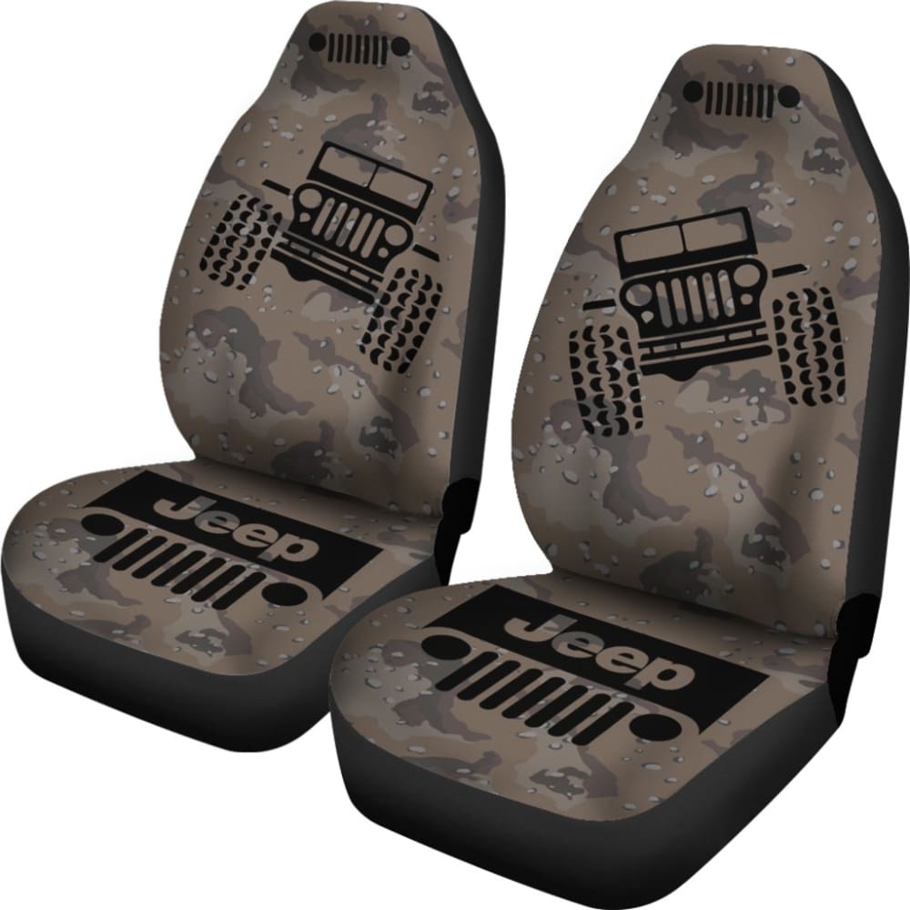 Jeep Offroad - Seat Cover Black Camouflage Desert Dark 101819 - YourCarButBetter