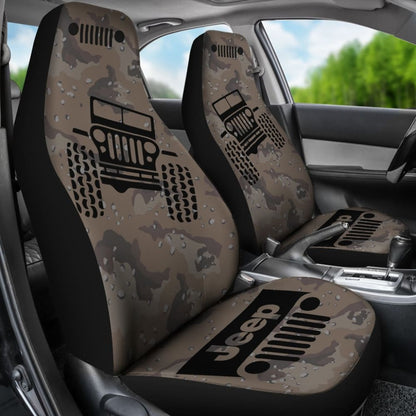 Jeep Offroad - Seat Cover Black Camouflage Desert Dark 101819 - YourCarButBetter
