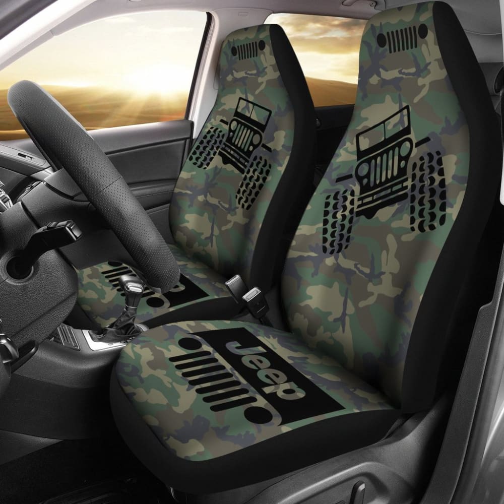 Jeep Offroad - Seat Cover Black Camouflage Woodland 101819 - YourCarButBetter