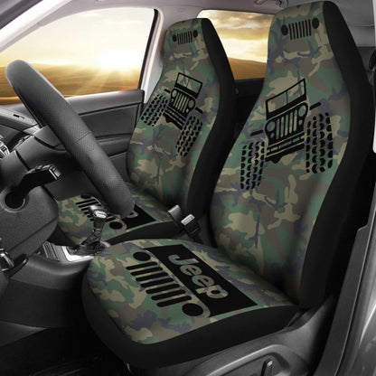 Jeep Offroad - Seat Cover Black Camouflage Woodland 101819 - YourCarButBetter