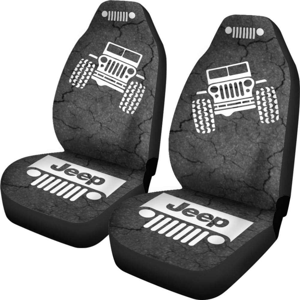 Jeep Offroad - Seat Cover Gray White Cracked Mud 101819 - YourCarButBetter