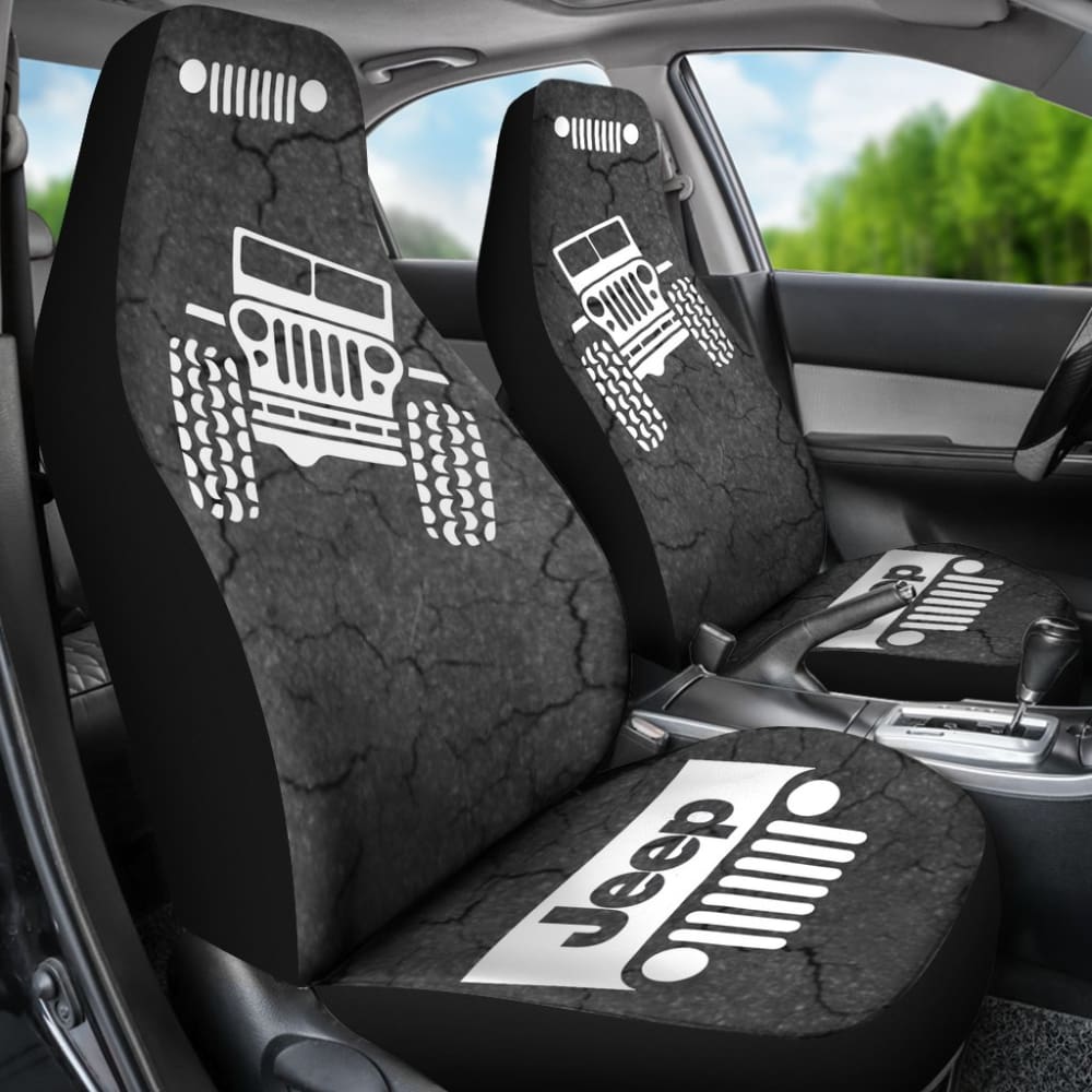 Jeep Offroad - Seat Cover Gray White Cracked Mud 101819 - YourCarButBetter