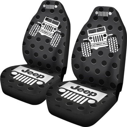 Jeep Offroad - Seat Cover Gray White Metal Holes 101819 - YourCarButBetter