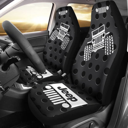Jeep Offroad - Seat Cover Gray White Metal Holes 101819 - YourCarButBetter