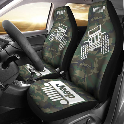 Jeep Offroad - Seat Cover White Camouflage Woodland 101819 - YourCarButBetter