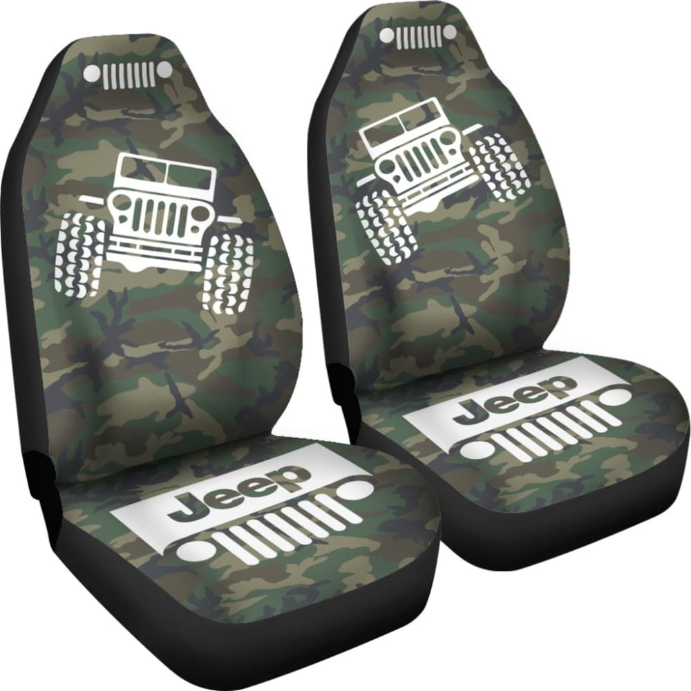 Jeep Offroad - Seat Cover White Camouflage Woodland 101819 - YourCarButBetter