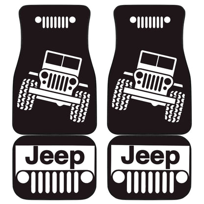 Jeep Offroad Wobble White Black Car Floor Mats Custom 1 211001 - YourCarButBetter