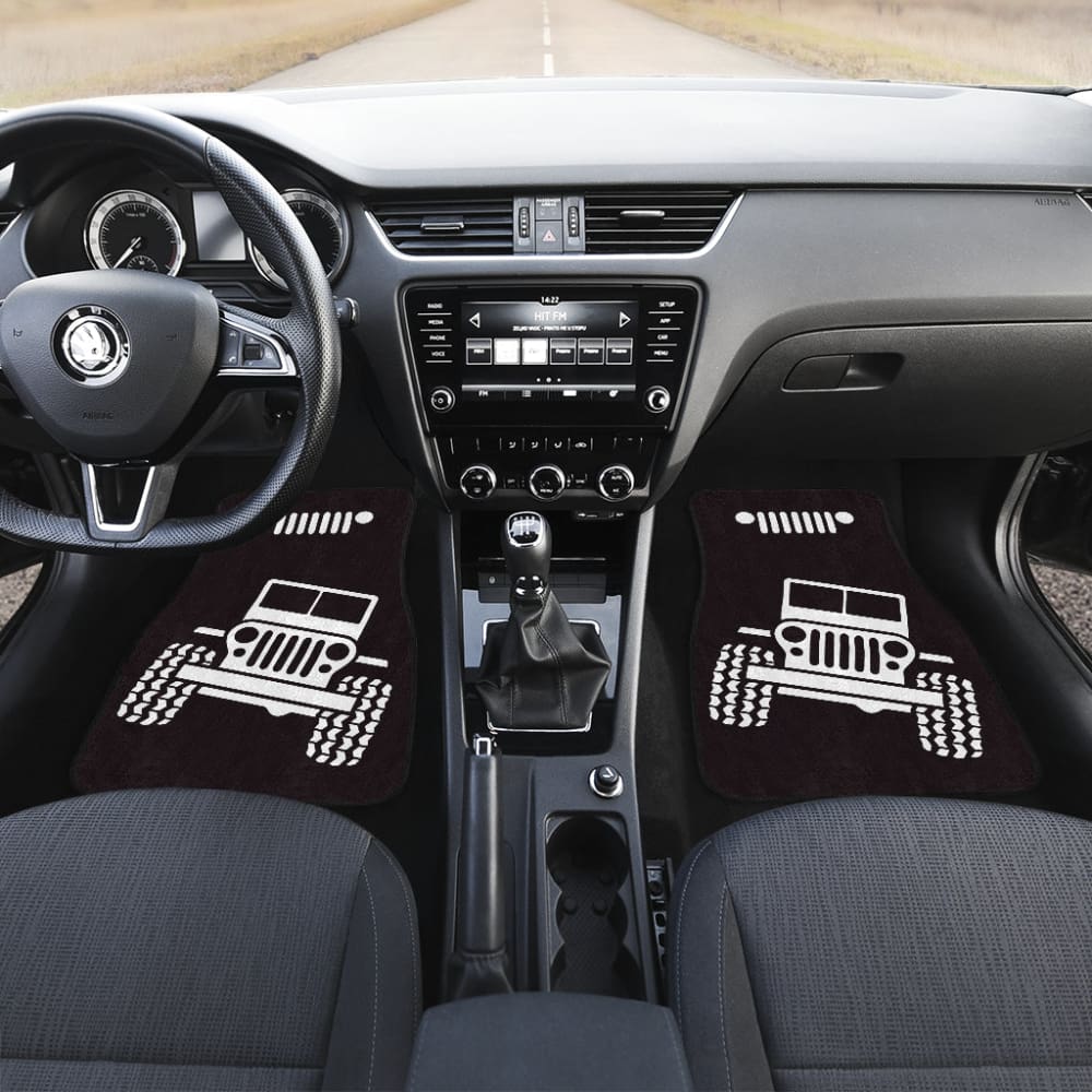 Jeep Offroad Wobble White Black Car Floor Mats Custom 1 211001 - YourCarButBetter