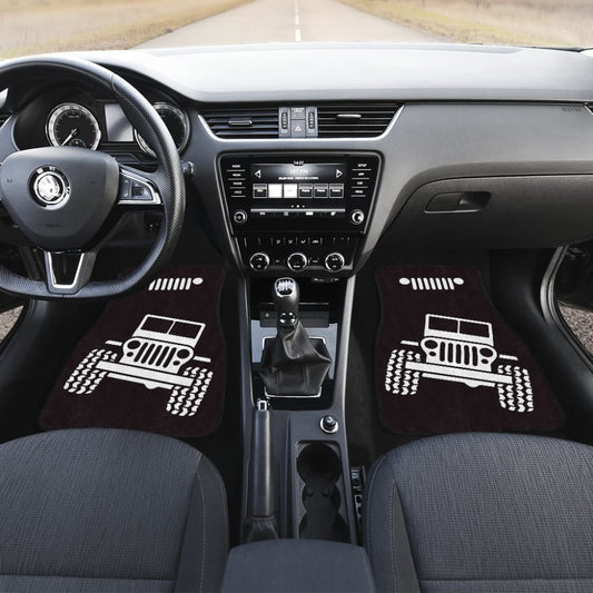 Jeep Offroad Wobble White Black Car Floor Mats Custom 1 211001 - YourCarButBetter