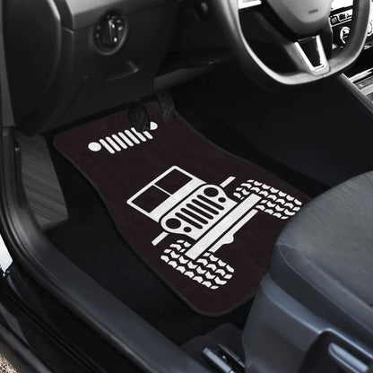 Jeep Offroad Wobble White Black Car Floor Mats Custom 2 211001 - YourCarButBetter