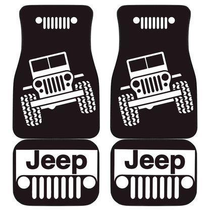 Jeep Offroad Wobble White Black Car Floor Mats Custom 2 211001 - YourCarButBetter