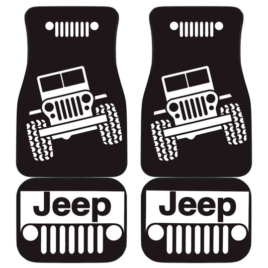Jeep Offroad Wobble White Black Car Floor Mats Custom 2 211001 - YourCarButBetter