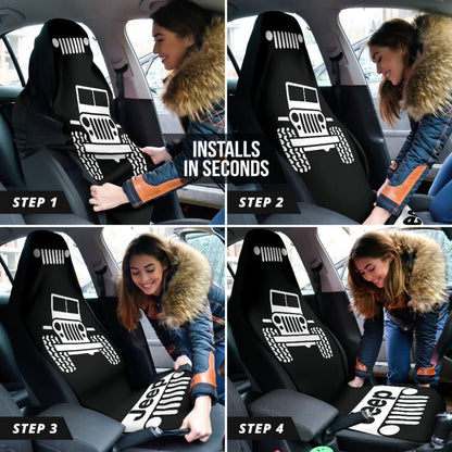 Jeep Offroad Wobble White Black Car Seat Covers Custom 1 211001 - YourCarButBetter