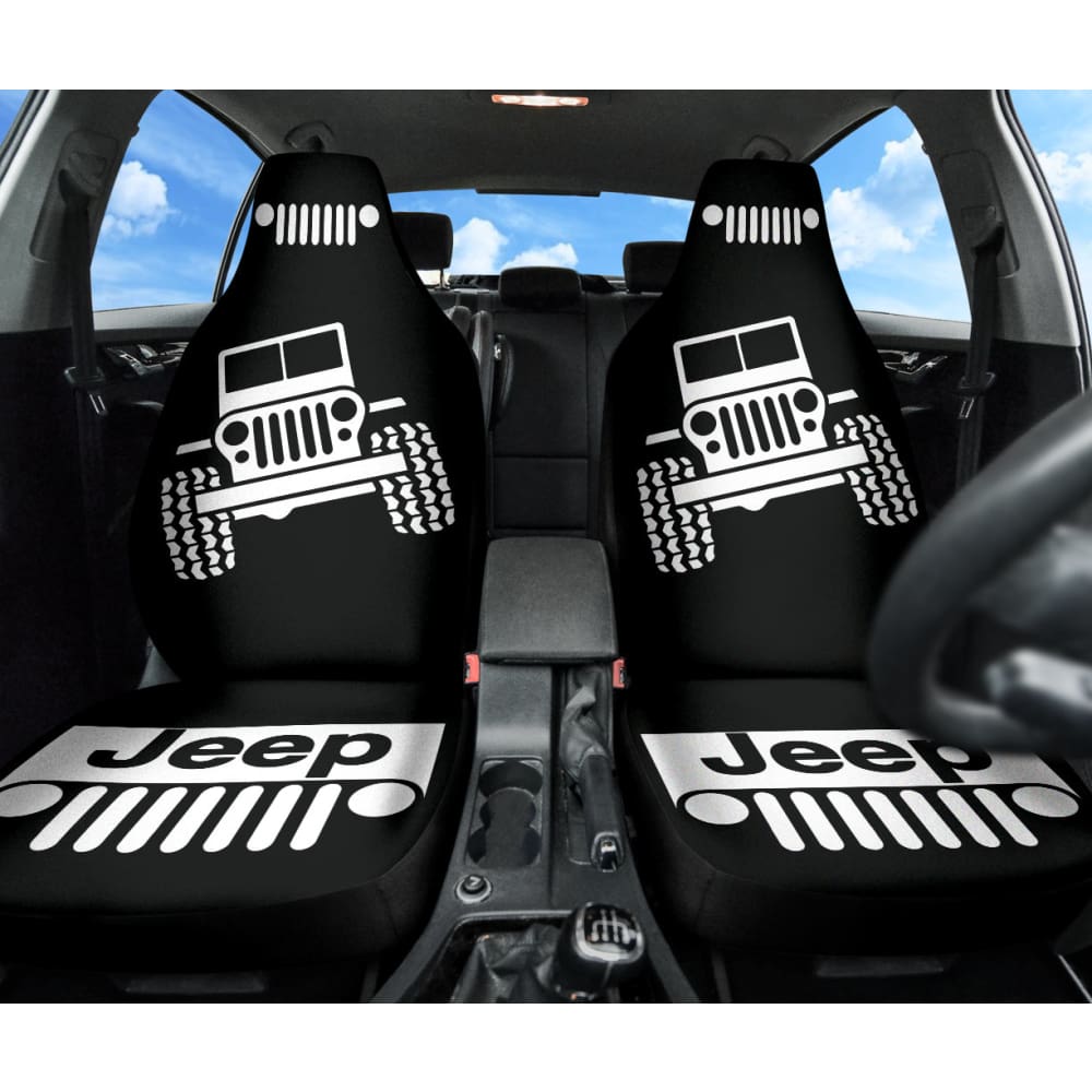Jeep Offroad Wobble White Black Car Seat Covers Custom 2 211001 - YourCarButBetter