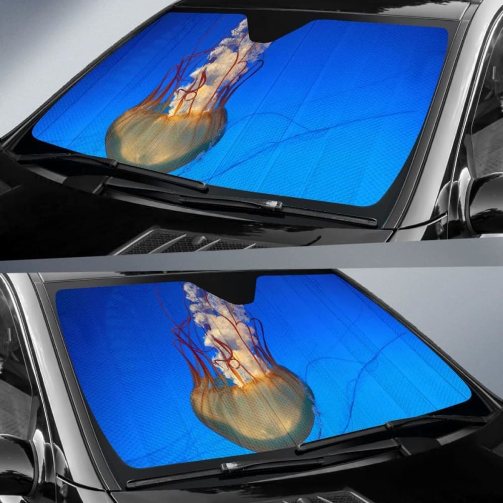 Jellyfish Underwater Deep Ocean 5K Car Sun Shade 182102 - YourCarButBetter