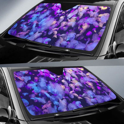 Jellyfishes Underwater Dark 5K Car Sun Shade 182102 - YourCarButBetter