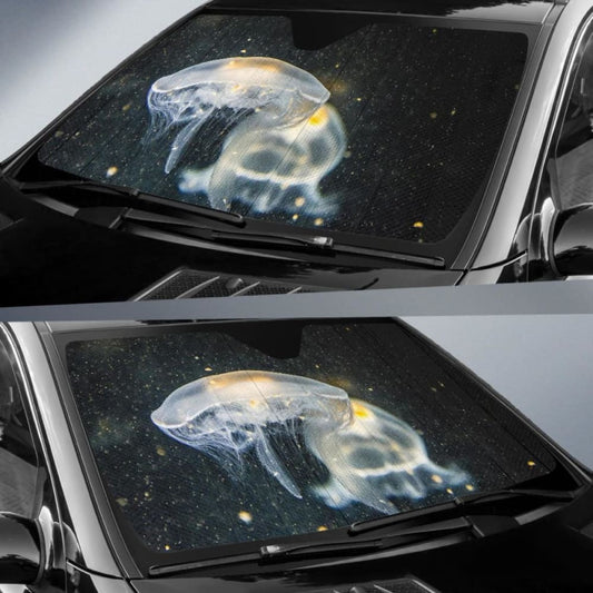 Jellyfishes Underwater Dark 5K Car Sun Shade 182102 - YourCarButBetter